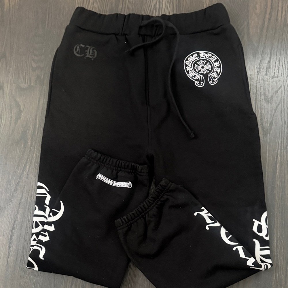 Chrome Hearts Black Sweatpants with White Accents